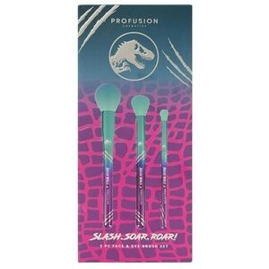 Profusion Cosmetics Vibrant Brush Set - Teal and Purple